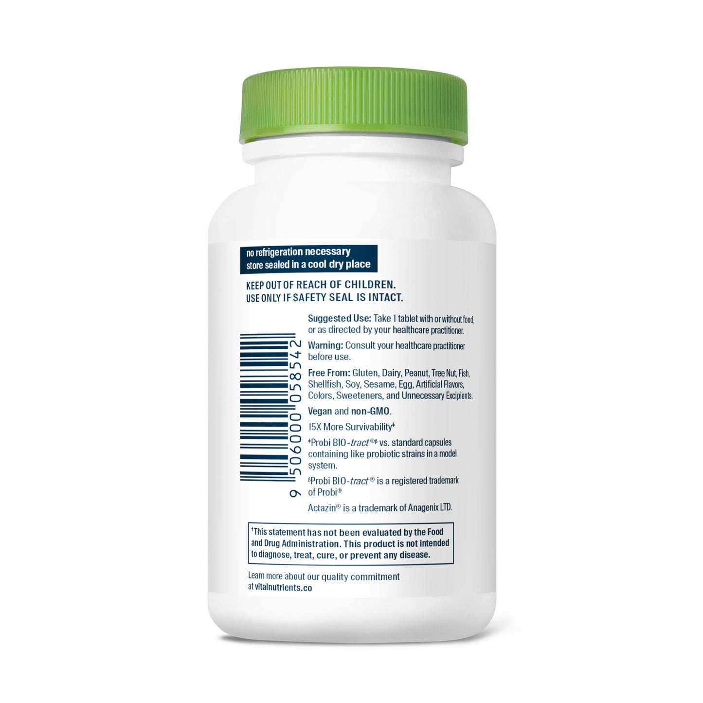 Hyperbiotics Pro-15 Advanced Probiotic 30 vegan tablets suggested use.