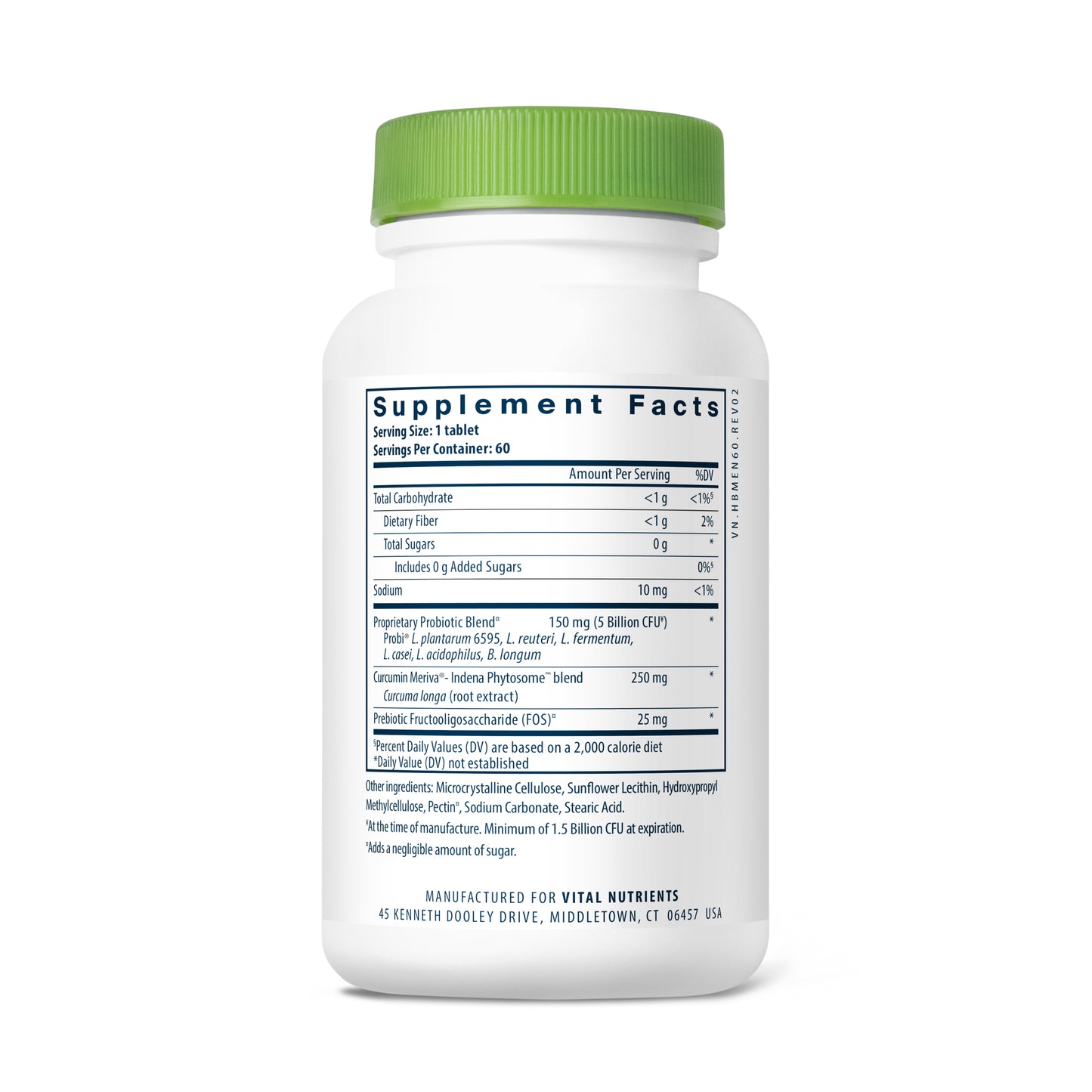 Hyperbiotics Pro-Men's Probiotic 60 vegan tablets servings and ingredients.
