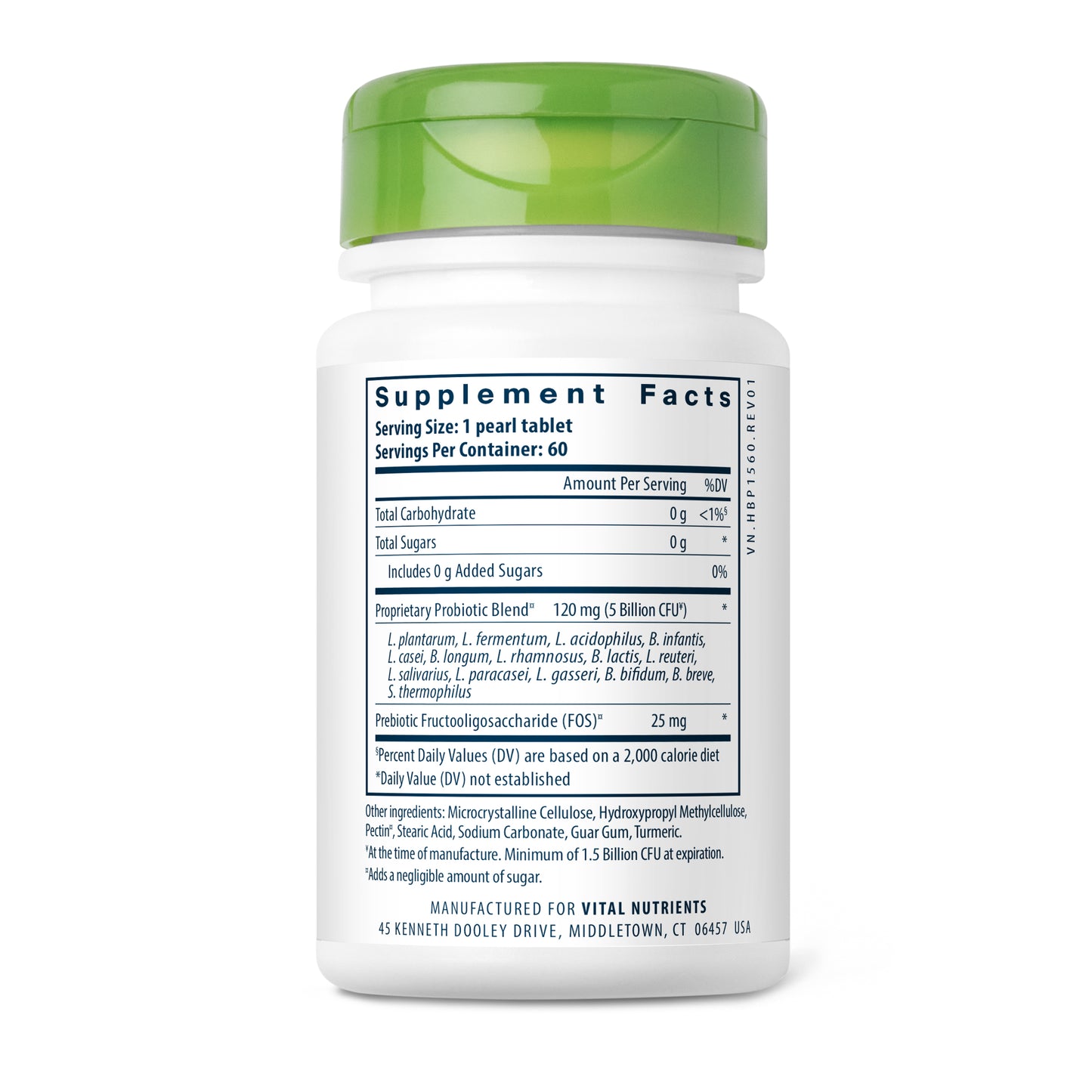Hyperbiotics Pro-15 Pre+Probiotic 60 vegan micro-pearls servings and ingredients.