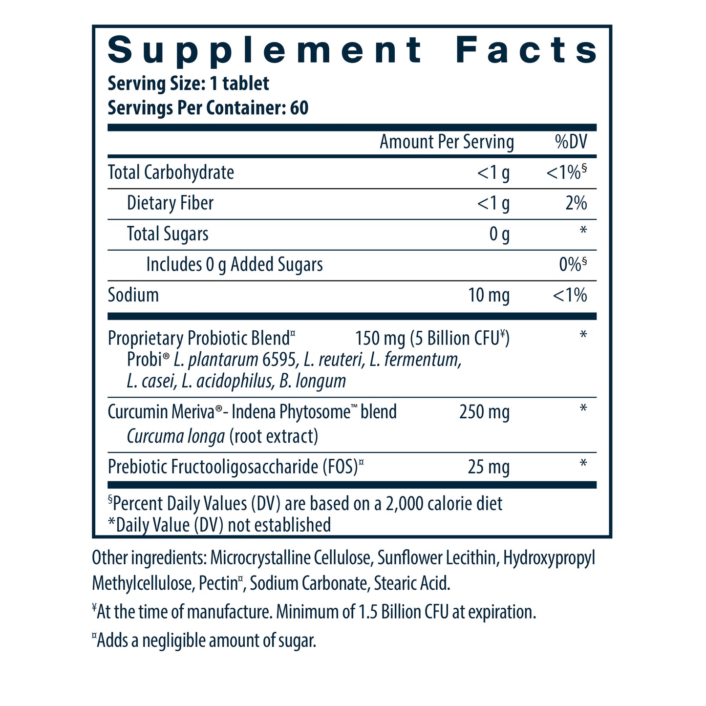 Hyperbiotics Pro-Men's Probiotic 60 vegan tablets supplement facts.