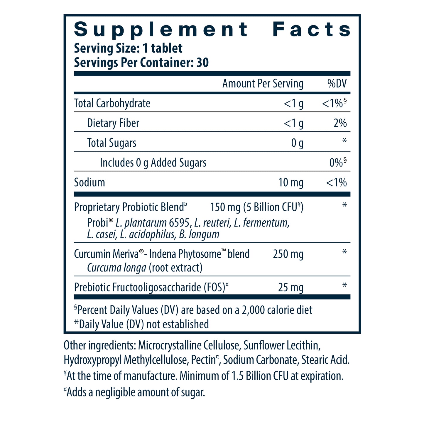 Hyperbiotics Pro-Men's Probiotic 30 vegan tablets supplement facts.