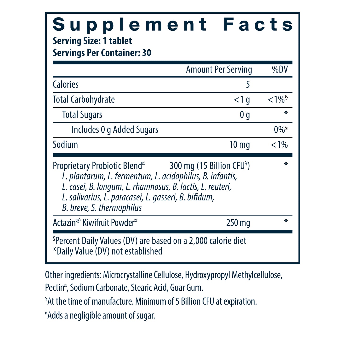 Hyperbiotics Pro-15 Advanced Probiotic 30 vegan tablets supplement facts.