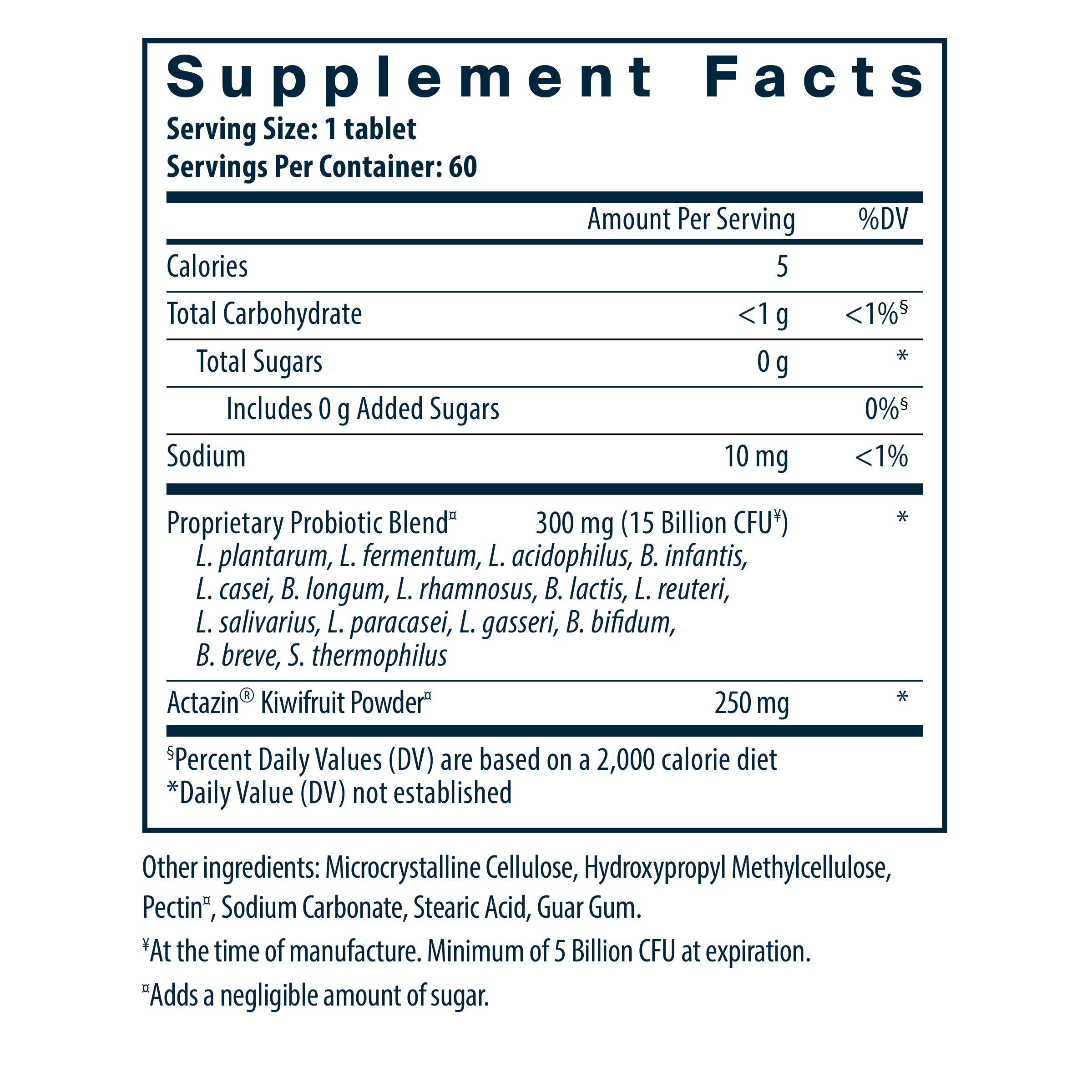 Hyperbiotics Pro-15 Advanced Probiotic 60 vegan tablets supplement facts.