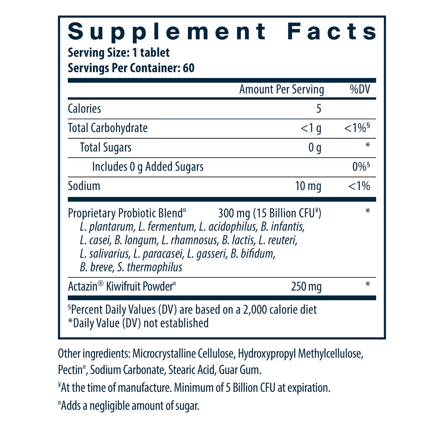 Hyperbiotics Pro-15 Advanced Probiotic 60 vegan tablets supplement facts.