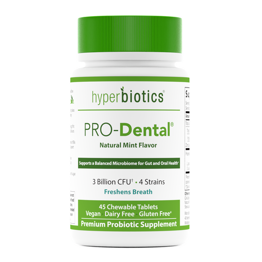 Hyperbiotics Pro-Dental Probiotic 45 count bottle image.